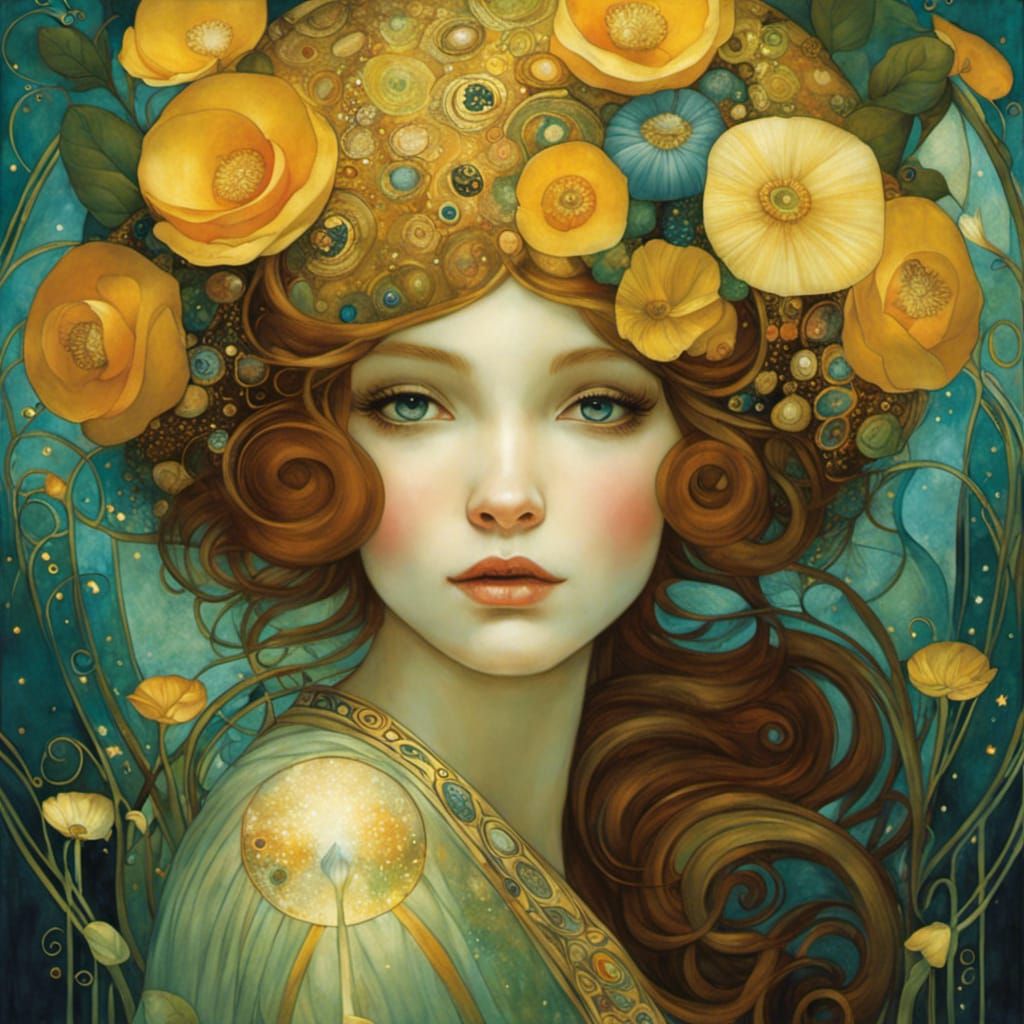 Girl in Art Nouveau Style