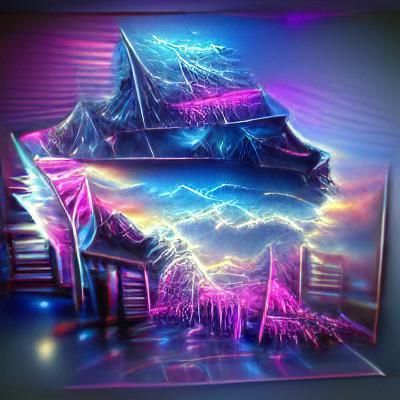 Synthwave Thunderstorm with Neon Lightning