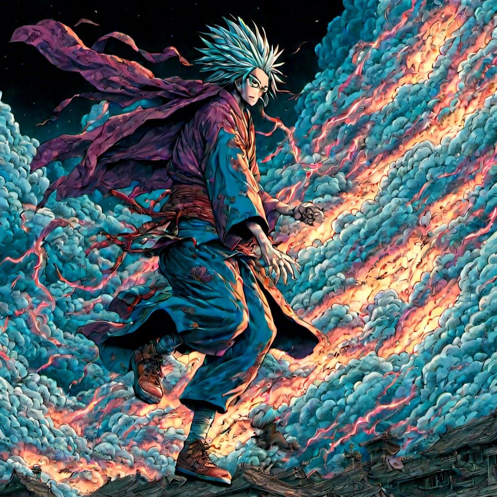 (cosmic lightning:1.3) color (lightning:1.3) 
 (striking 300 times at once:1.2) hyperdetailed volumetric lighting long e...