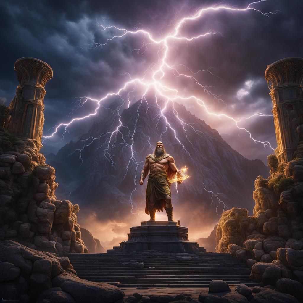 Zeus of Olympus: A Detailed Matte Painting