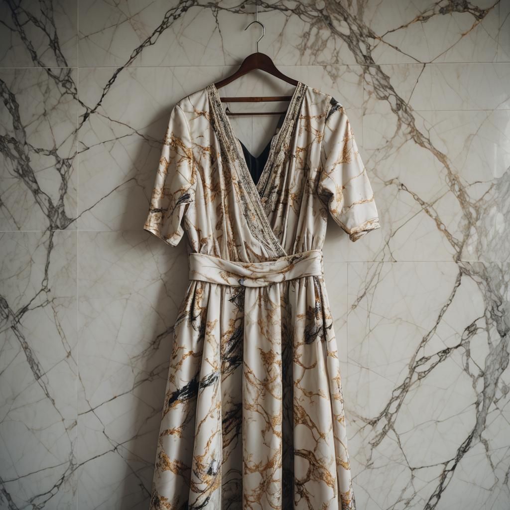 Eastern Dress on Hanger with Marble Background