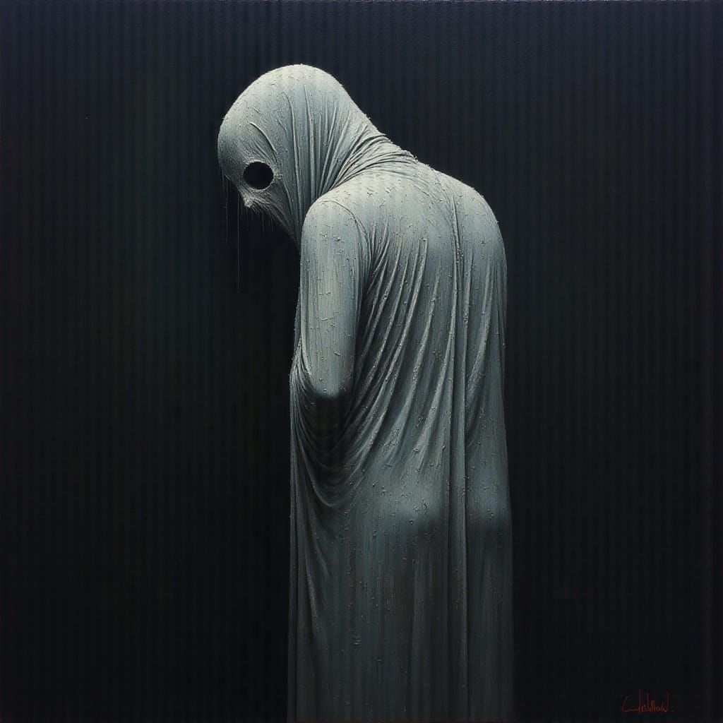 Macabre Visions: Figures Dissolving in Oil