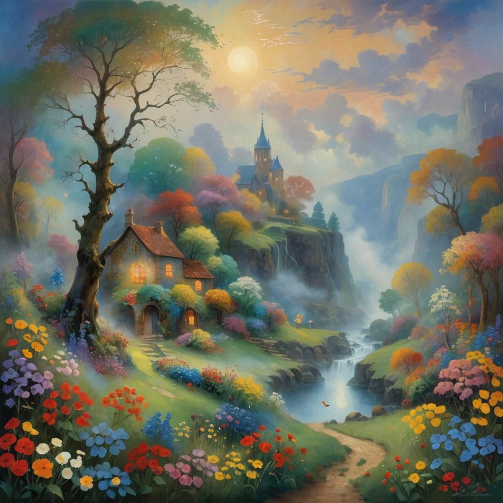 Ethereal Fantasy Scene in Hyperdetailed Style