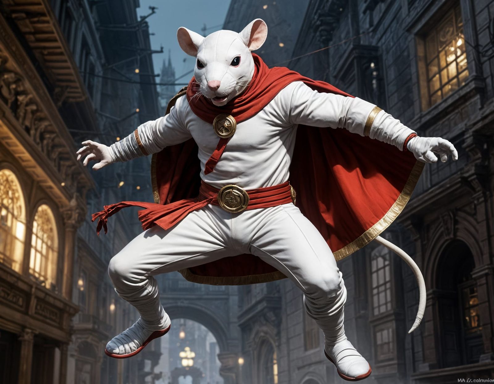 Luchador Rat Plushie in Dynamic Jump, Concept Art