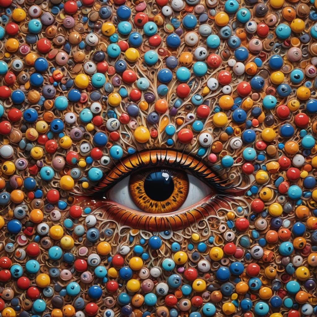 Hyperrealistic Painting of Eyes in Splash Art Style