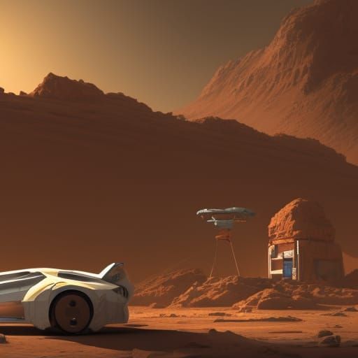 Martian Gas Station Concept Art