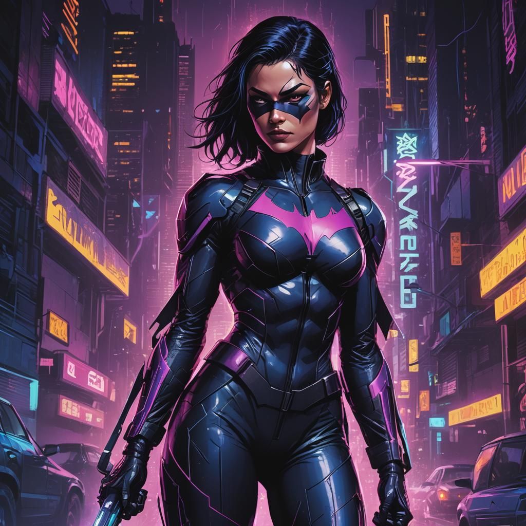 Female Nightwing Beyond in Cyberpunk Gotham