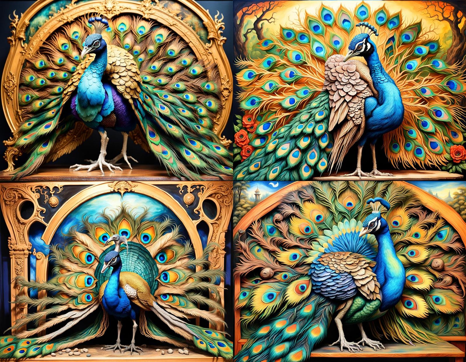 Surreal Peacock Freak: A Fantasy Nightmare Vision