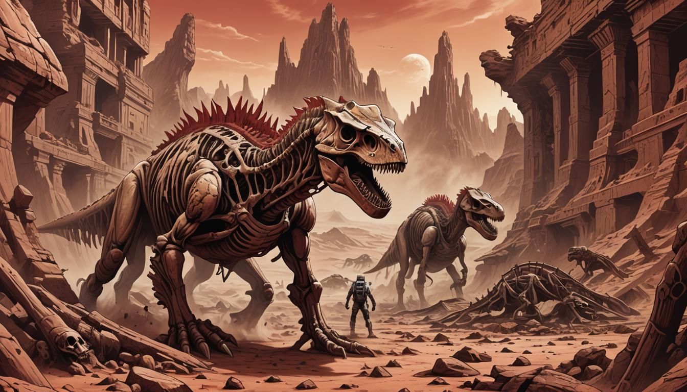 Retro Sci-Fi Comic Art: Martian Ruins