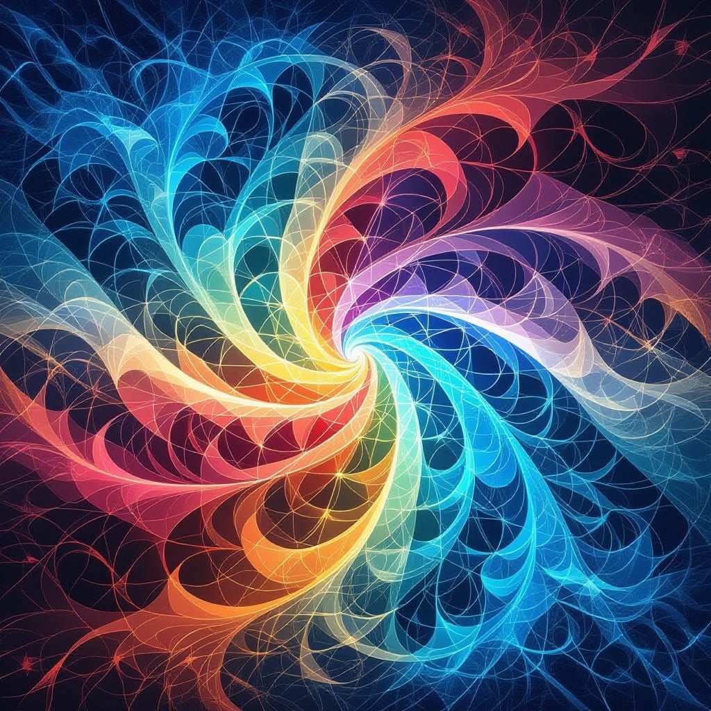 Transcendent Cosmic Essence in Luminous Fractal Patterns