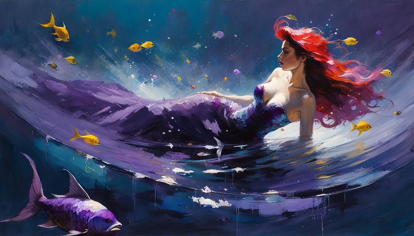 Ariel from The Little Mermaid: Oil Painting