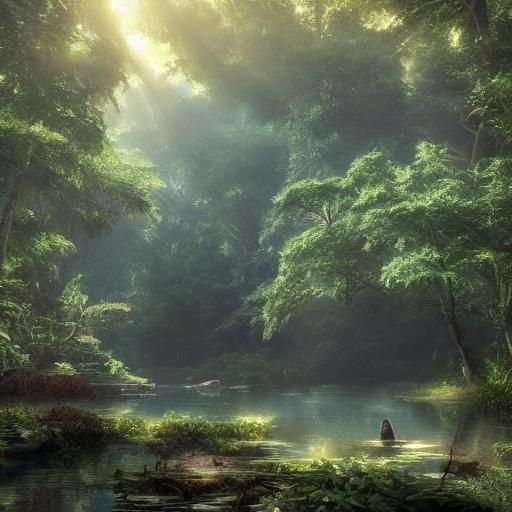 Mysterious Machine Emerges in Wilderness: 3D Digital Art