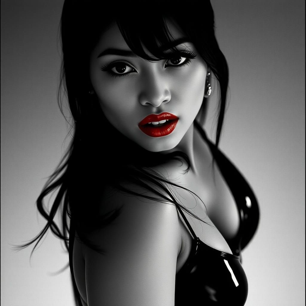 Chinese Woman Magazine Cover in Noir Style