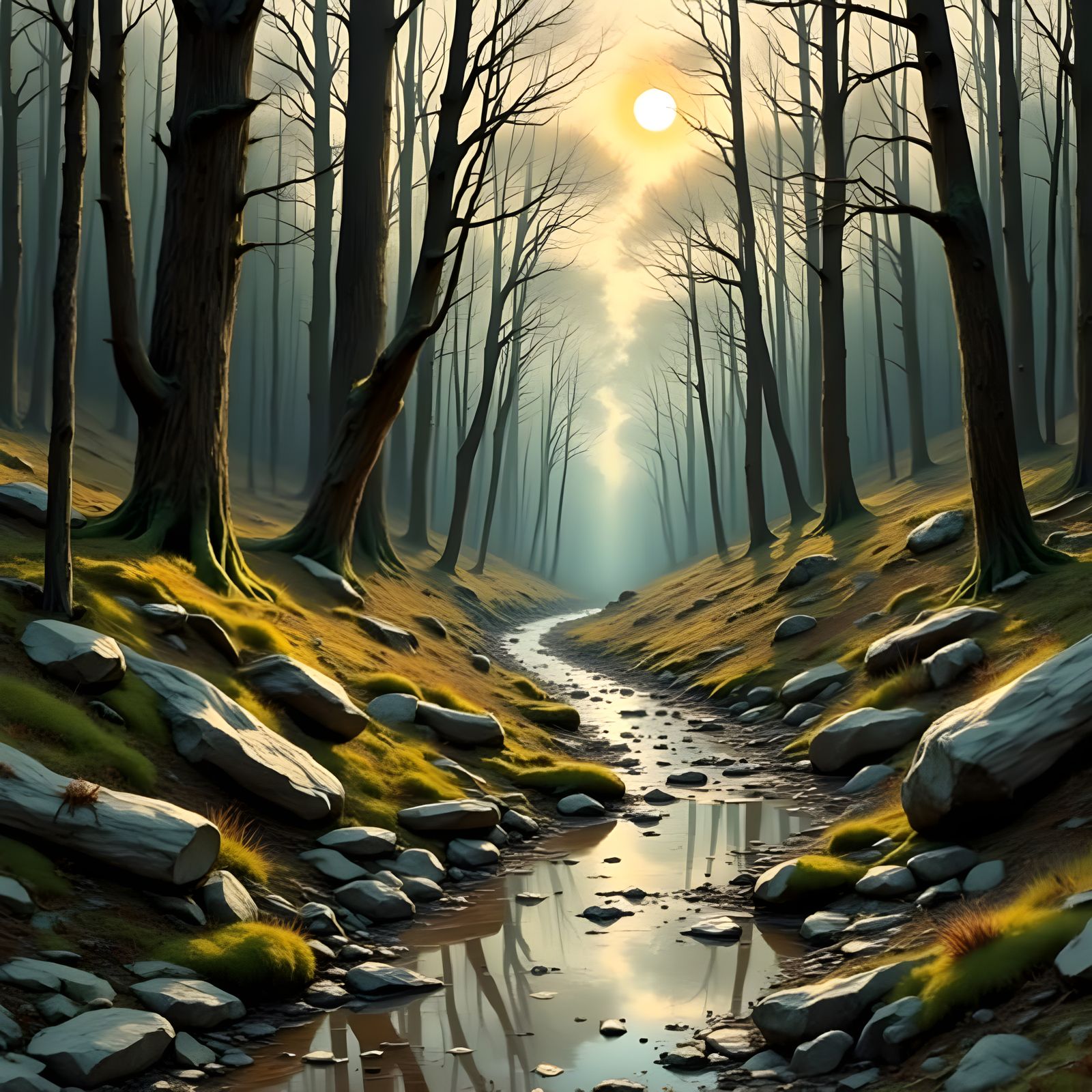 Camouflaged Mountain Lion near Forest Bicycle Path