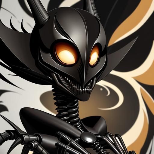 Hollow Knight Cyborg in Vector Art Style