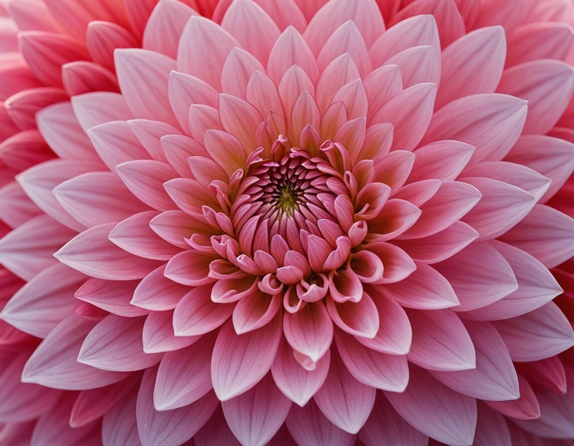 Macro Photograph of Blooming Dahlia 'Strawberry Ice'