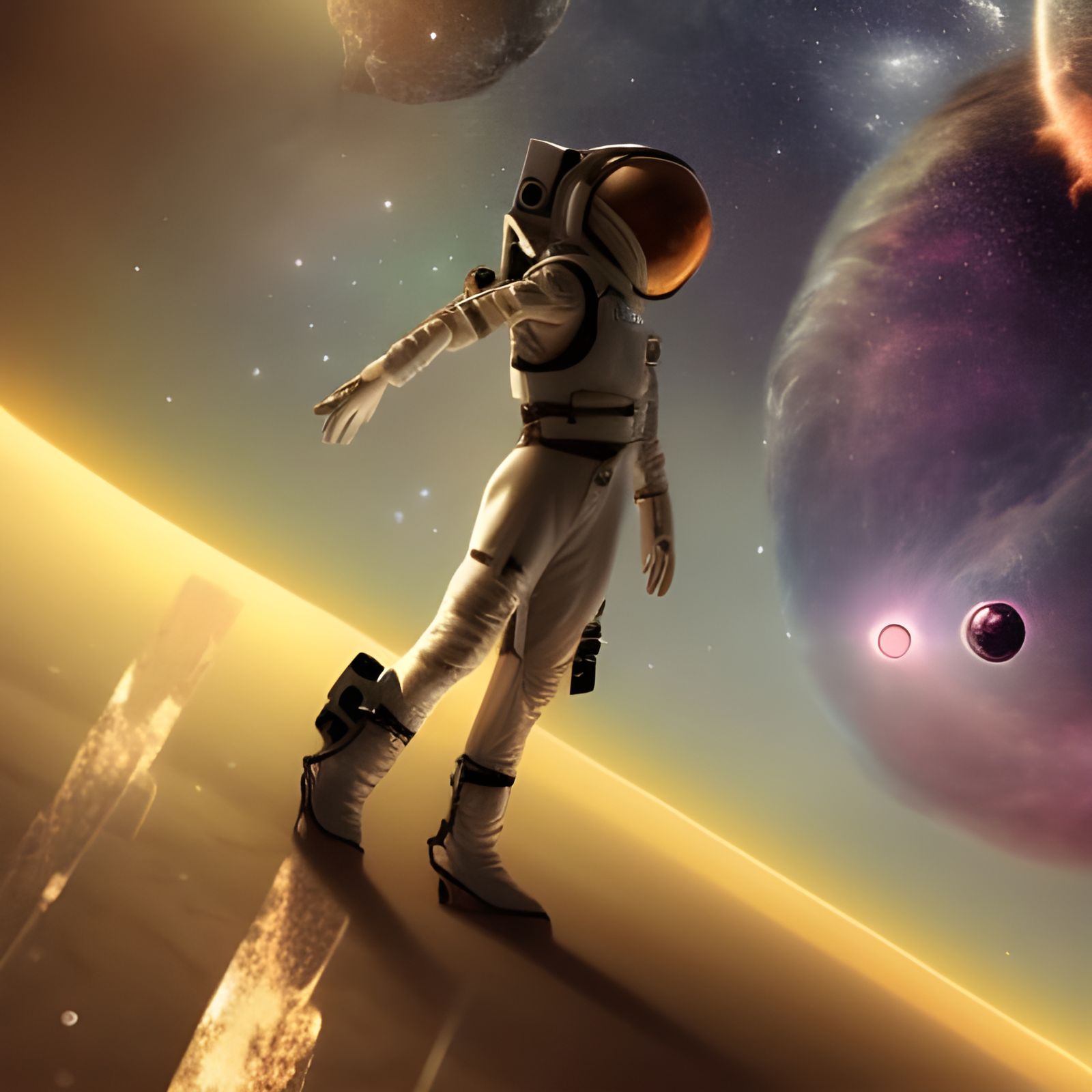 Astronaut Witnessing Neutron Star Collision