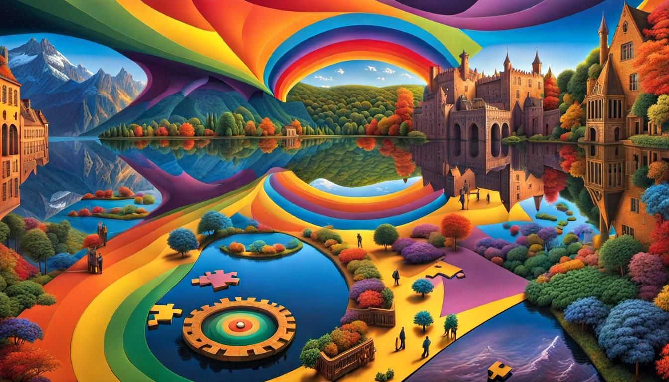 Surreal Universal Puzzle in Magic Realism Style