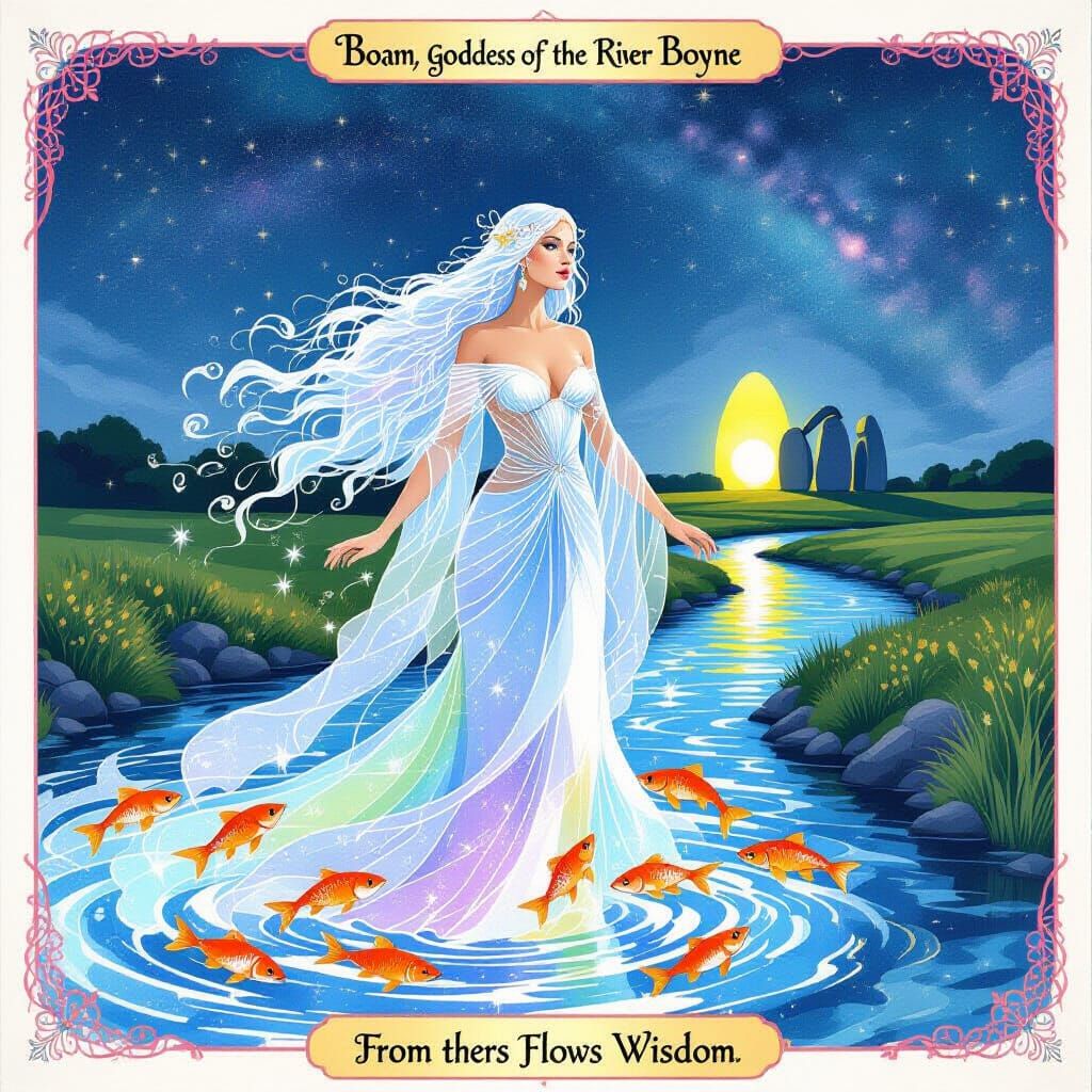 Boann, Goddess of the River Boyne: Opalescent Watercolor