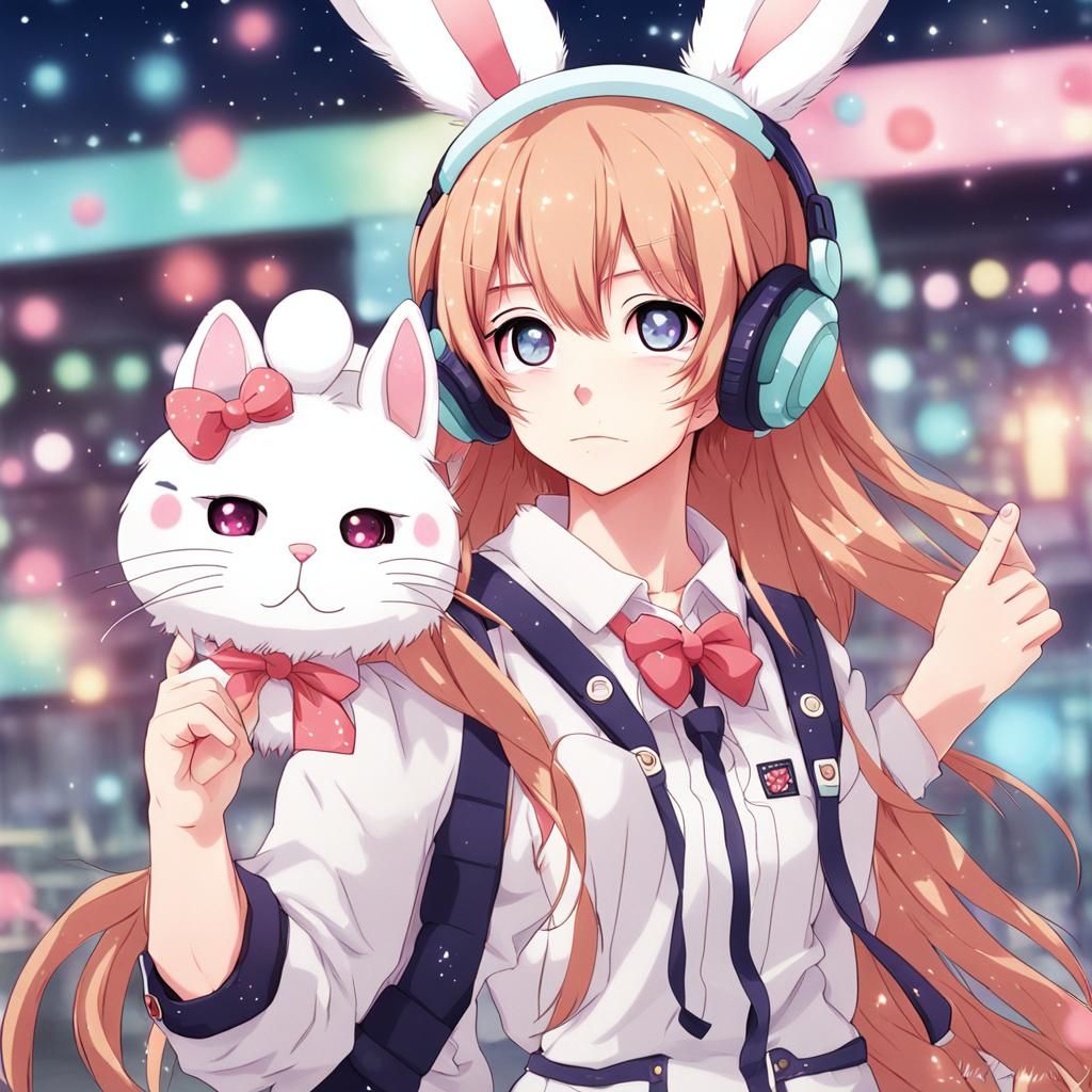 Anime Nekomimi with Bunny Ears