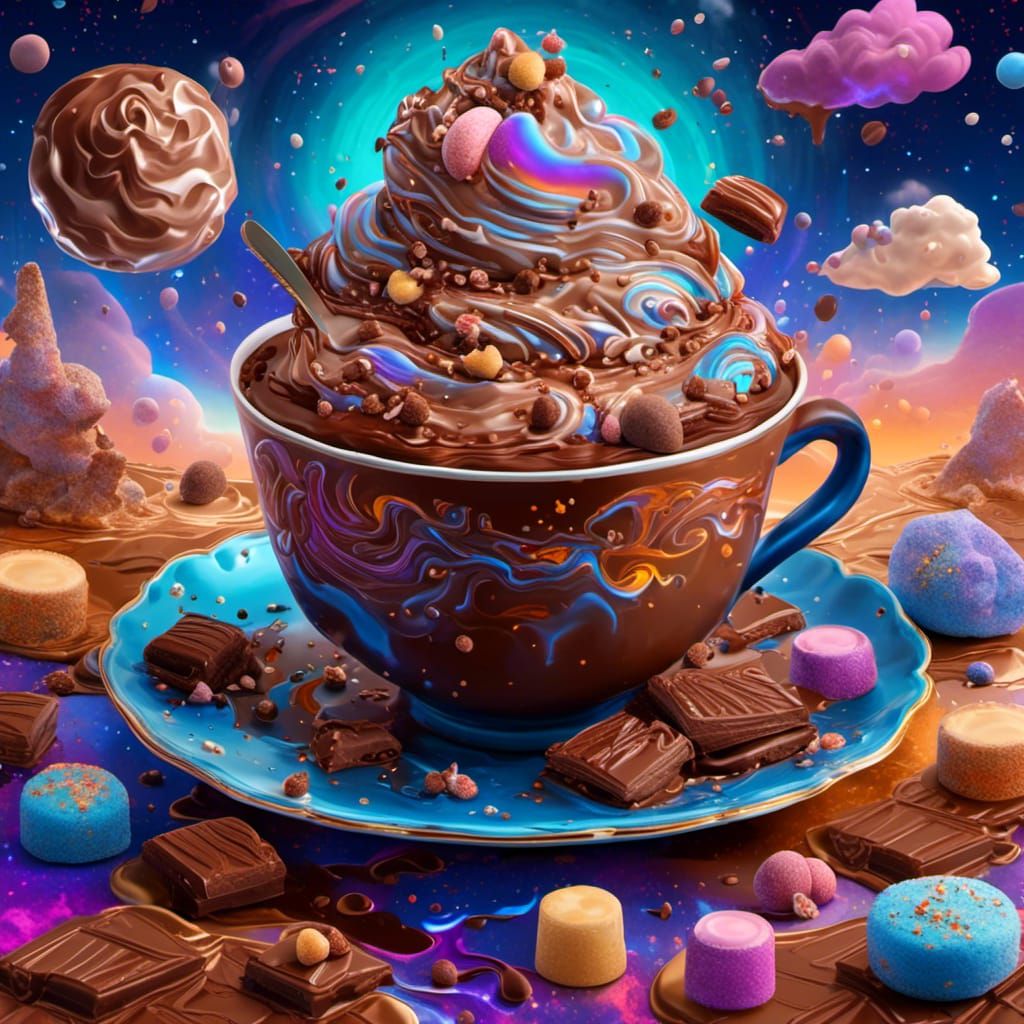 Death by Chocolate: Holographic Astral Illustration
