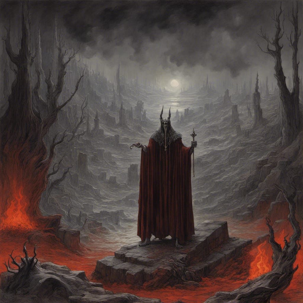 Belphegor Horror Artwork in Engraving Style