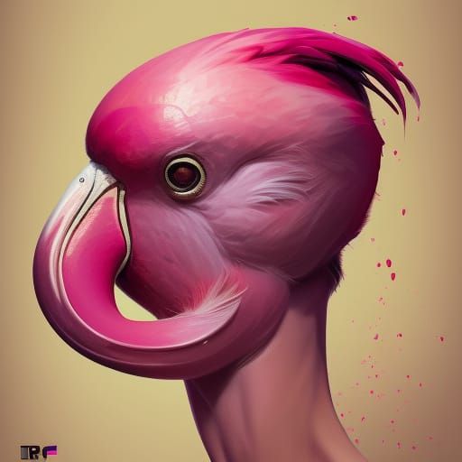 Hyperdetailed Pink Flamingo Portrait in Unreal Engine 5