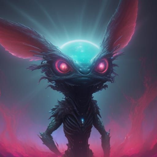 Alien Hybrid Creature with Bioluminescent Spots