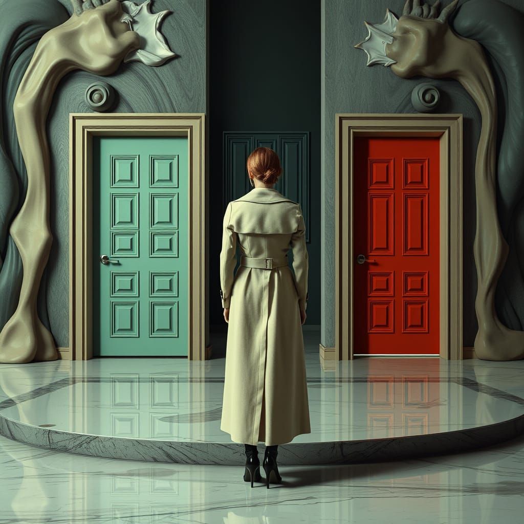 Surreal Doors: A Dreamlike Fusion of Artistic Styles