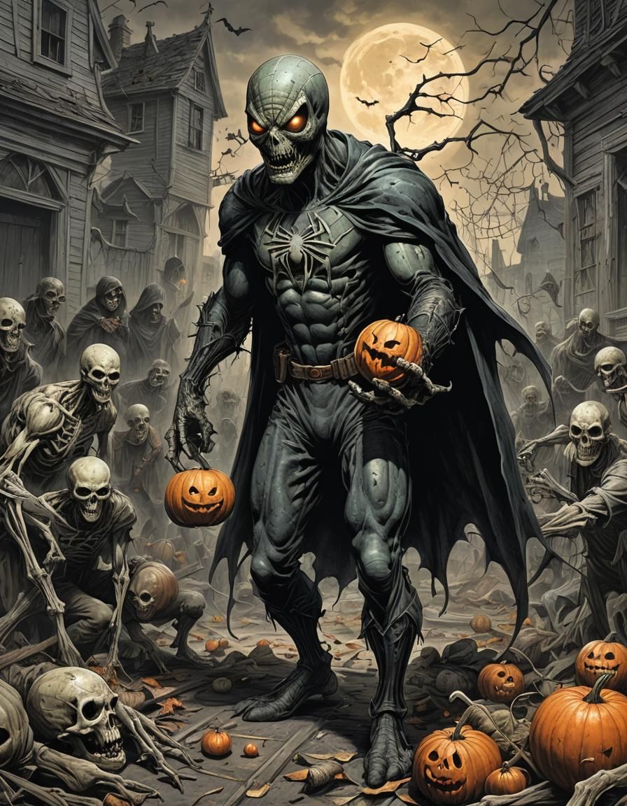 Zombie Spiderman's Bloody Halloween Pumpkin