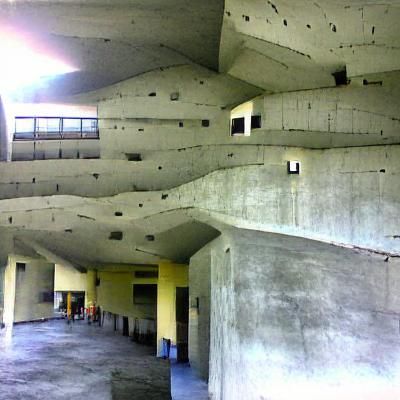 Brutalist Concrete Architecture: Minimalist Composition