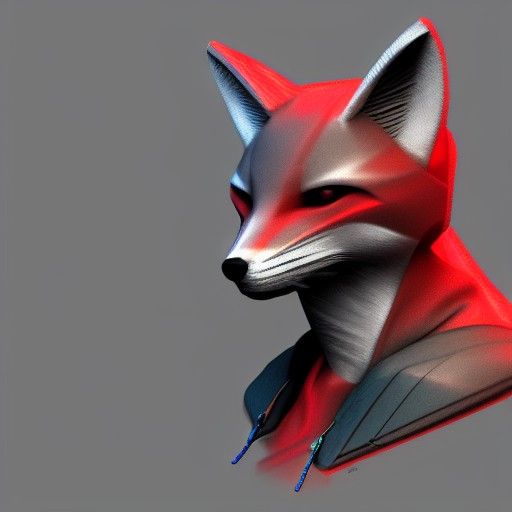 Cyberpunk Fox in 3D Digital Art