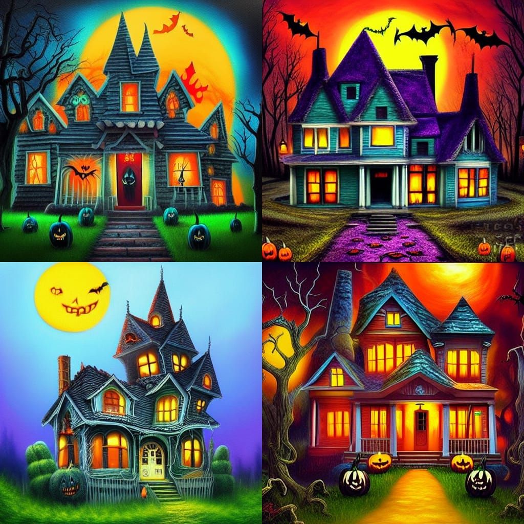 Spooky Halloween House Album Cover Artwork