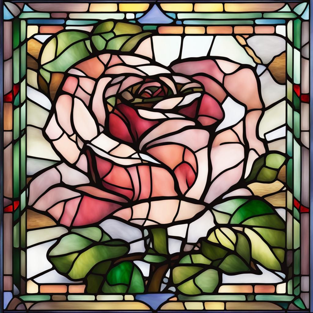 Stained Glass Rose Art