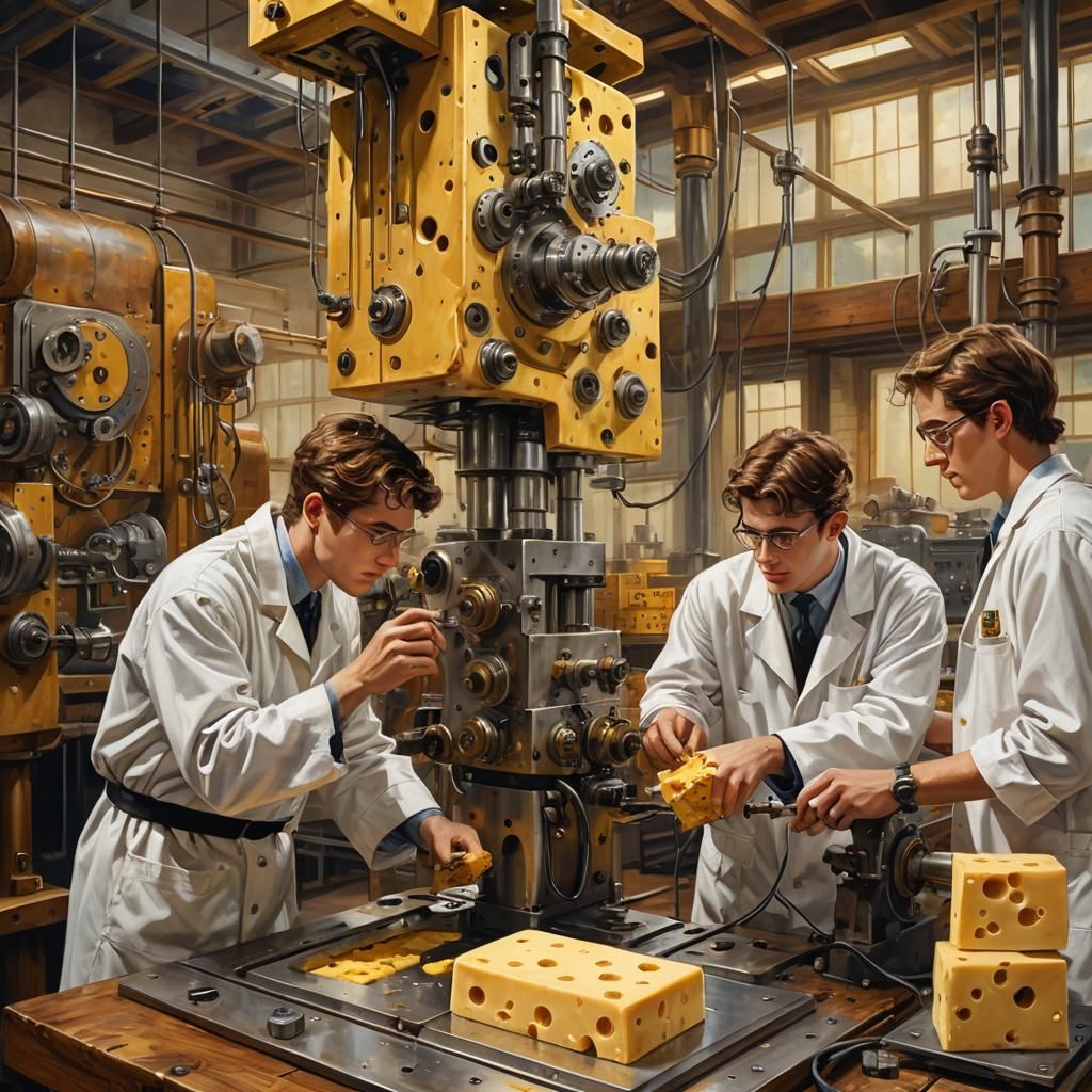 A group of young engineering students in white lab coats are...