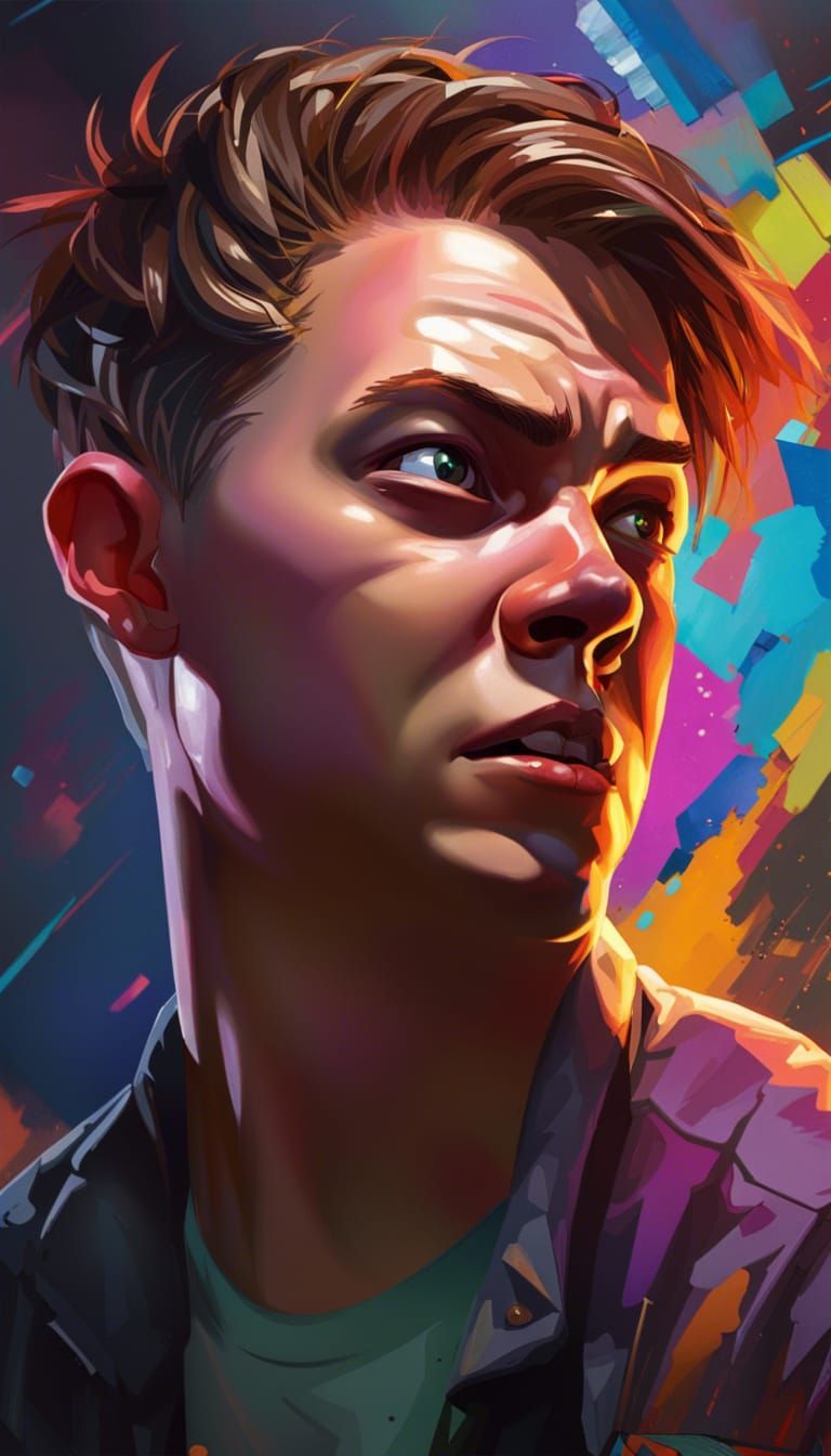 Intricately Detailed Portrait of Overwhelming Self-Doubt