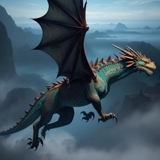 Dragon in Flight: Fantasy Concept Art