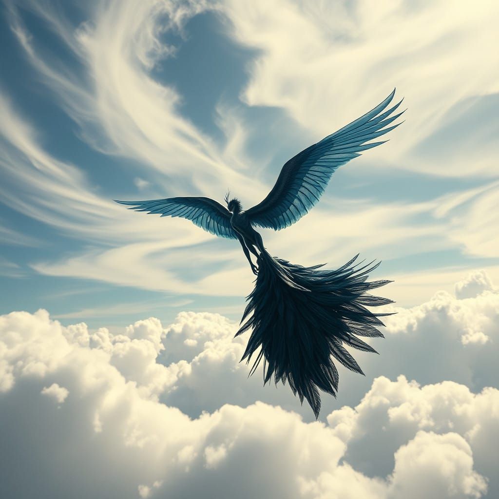 Winged Guardian of the Heavens in Ethereal Form