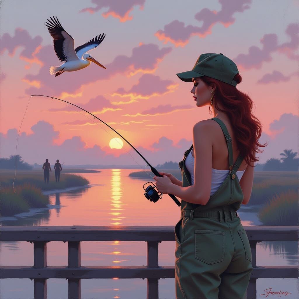 Florida Keys Serene Vista in Chinese Art Style