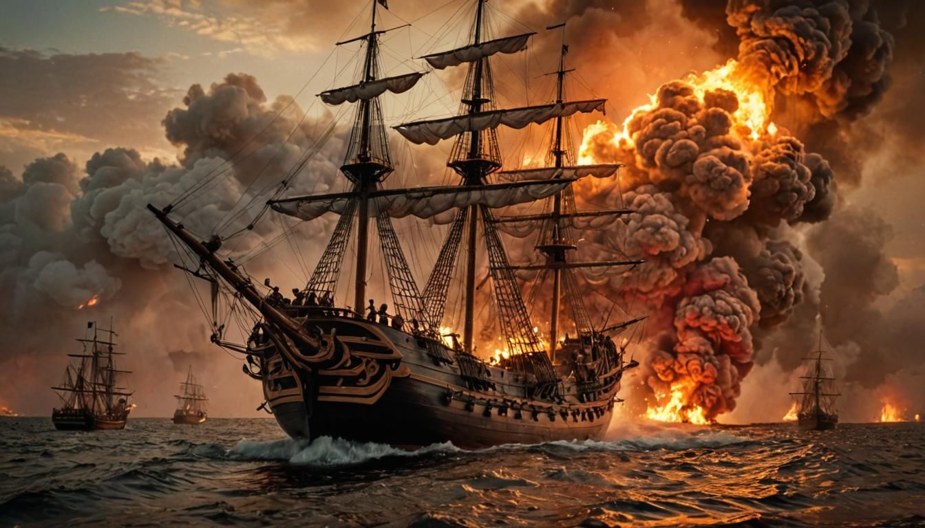 Epic Naval Battle: VOC Ship in 18th Century Style