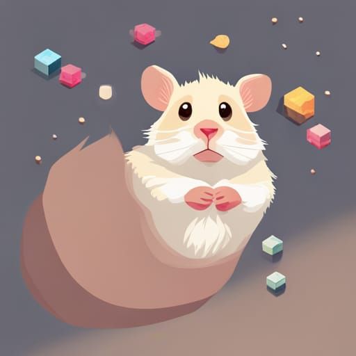Adorable Hamster Stickers in 3D Vector Art