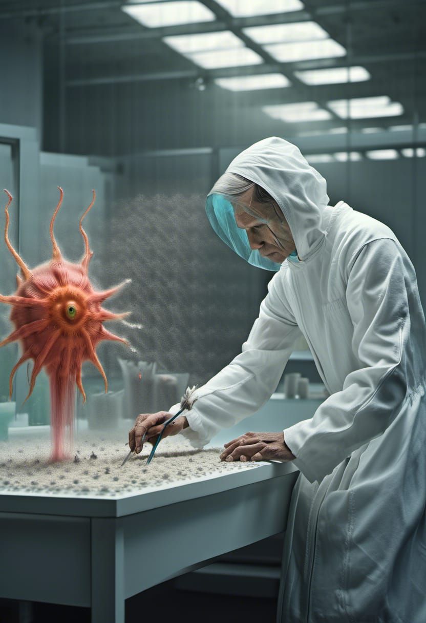 Surreal Laboratory Portrait in Magical Realism Style