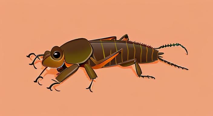 Detailed Colored Pencil Sketch of Mole Cricket
