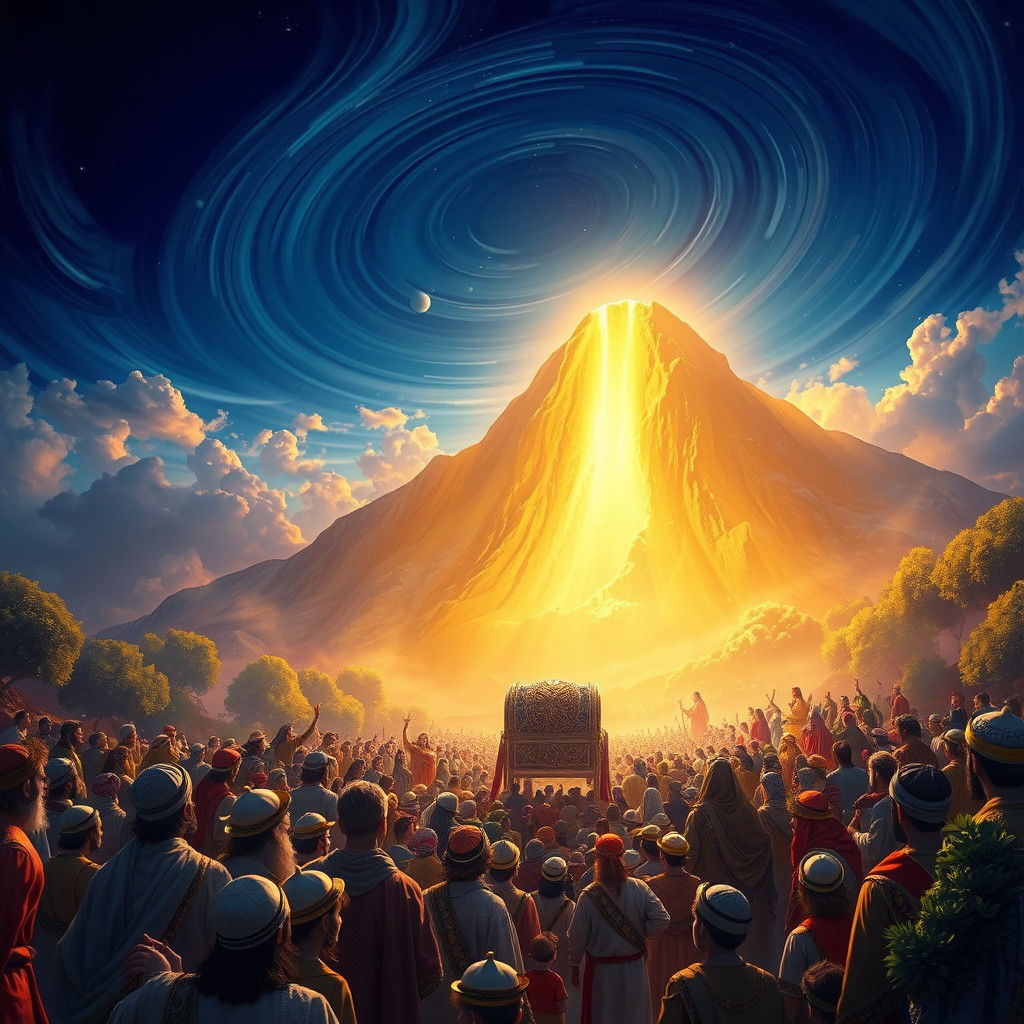 Mount Sinai Torah Revelation in Dreamlike Matte Painting