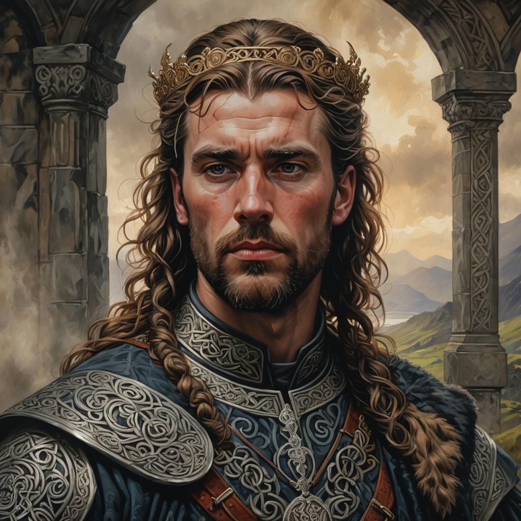 King Donald II Mac Causantín Portrait in Insular Art