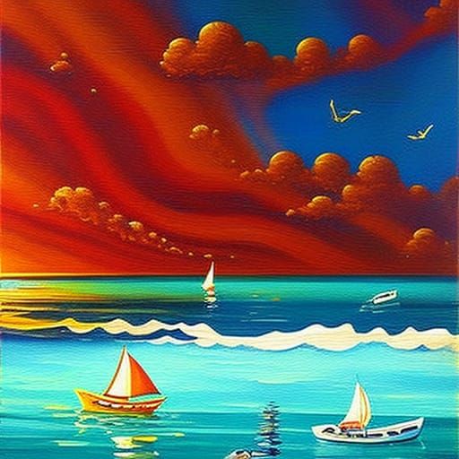 Drowning Sailor in Hyperdetailed Oil Painting