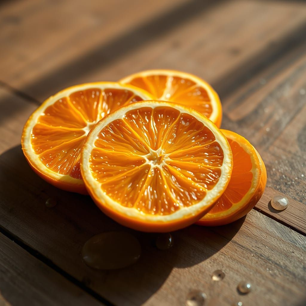 Fresh Orange Still Life in Photorealistic Style