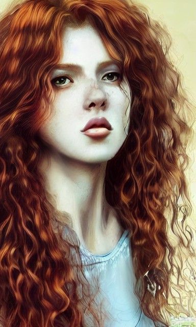 Realistic Auburn-Haired Girl: Fantasy Character Portrait