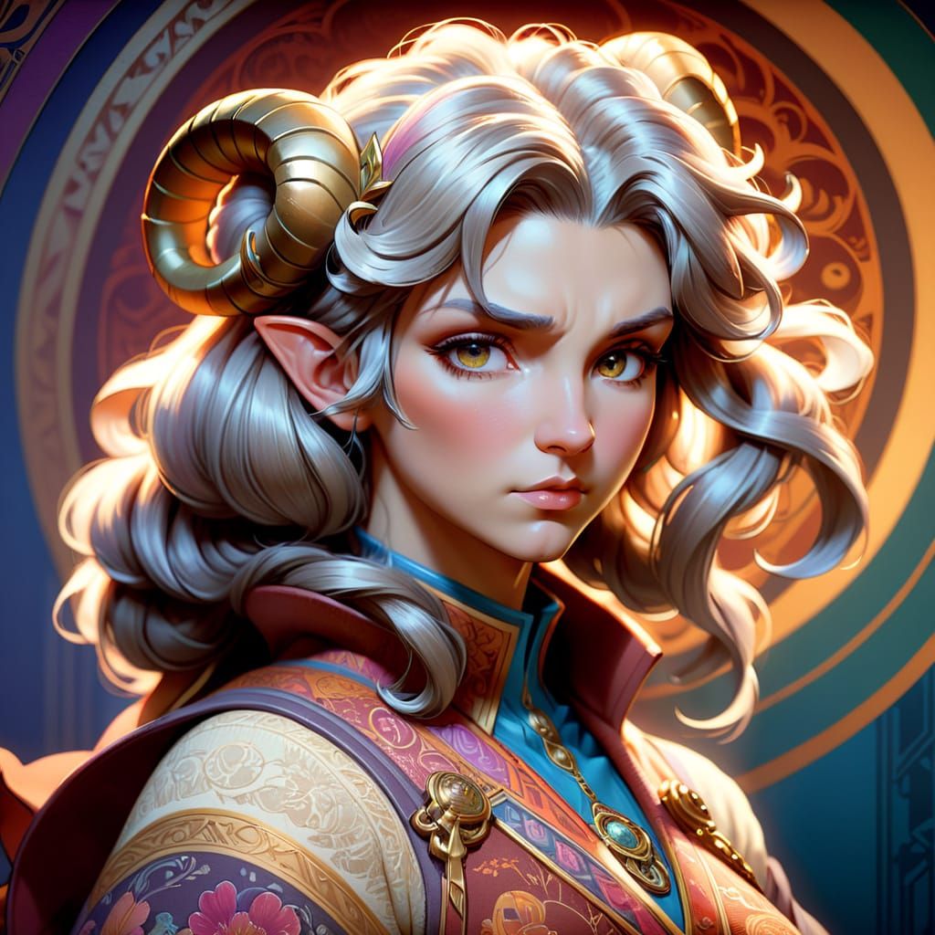 Hyperrealistic Ovine Hall Portrait in Greg Rutkowski Style