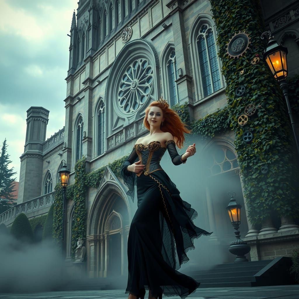 Gothic Steampunk Lovers Dance in Animated Style